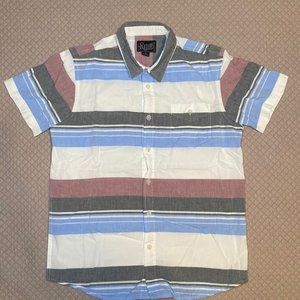 Men’s Retrofit Striped Button Down Short Sleeve Shirt